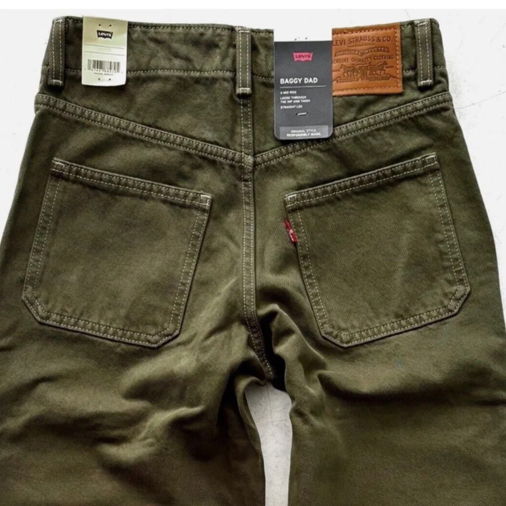Levi's Olive Green Straight Leg Jeans - Picture 4 of 5